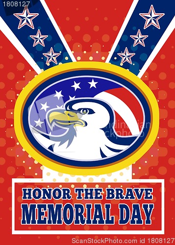 Image of American Eagle Memorial Day Poster Greeting Card