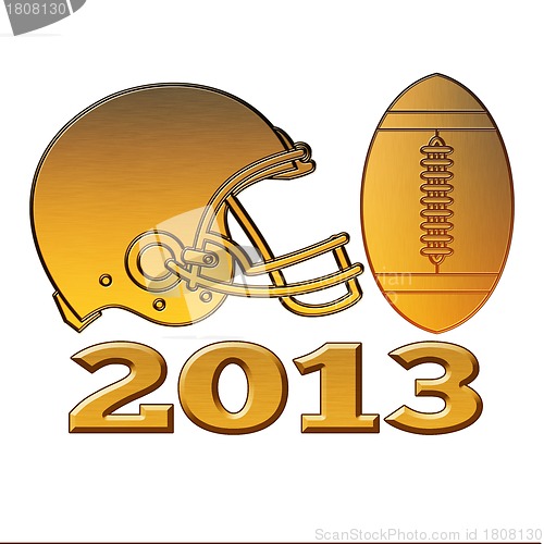 Image of golden american football helmet ball 2013