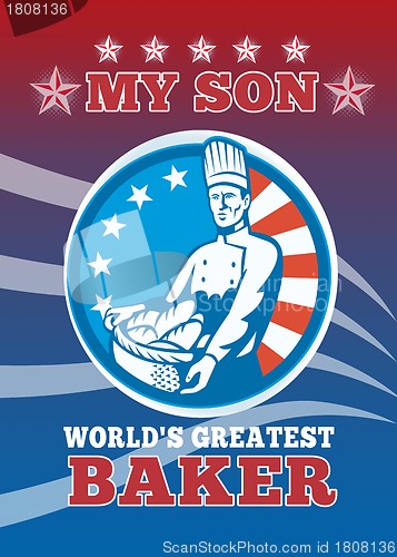 Image of My Son World's Greatest Baker Son Greeting Card Poster