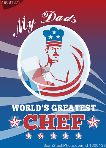 Image of World's Greatest Dad Chef Greeting Card Poster
