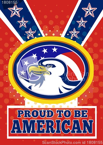 Image of American Proud Eagle Independence Day Poster Greeting Card