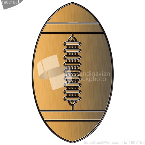 Image of american football ball gold metallic