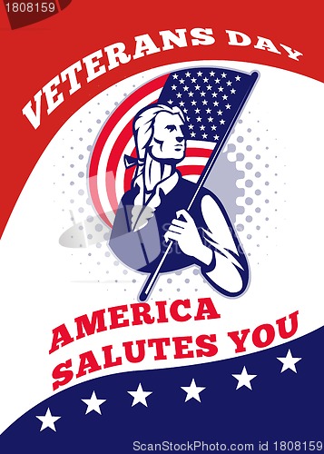 Image of American Patriot Veterans Day Poster Greeting Card