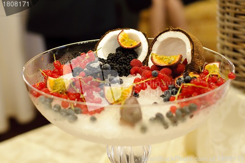 Image of Glass with fruits and ice
