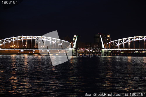 Image of drawbridge at night  