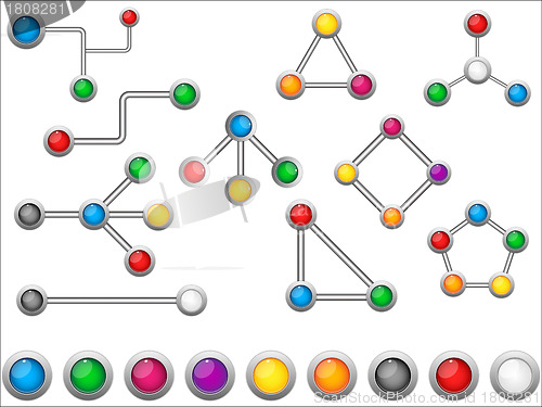 Image of Connection Dots Colorful Circles