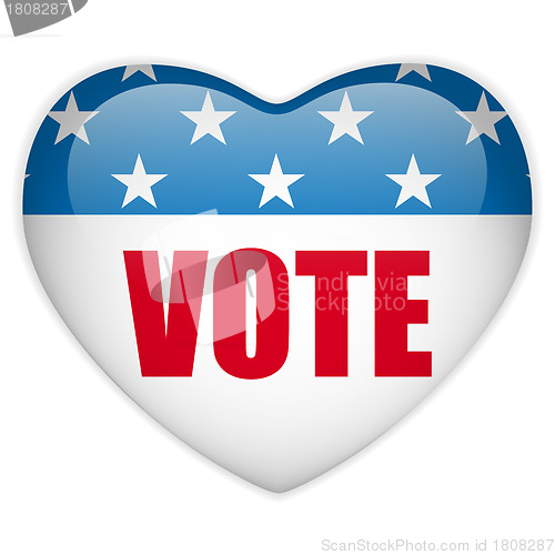 Image of United States Election Vote Heart Button.