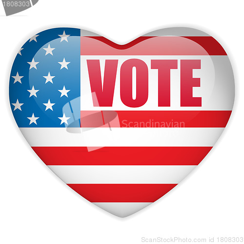 Image of United States Election Vote Heart Button.