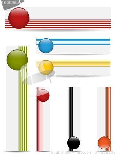 Image of Glossy web buttons with colored bars.