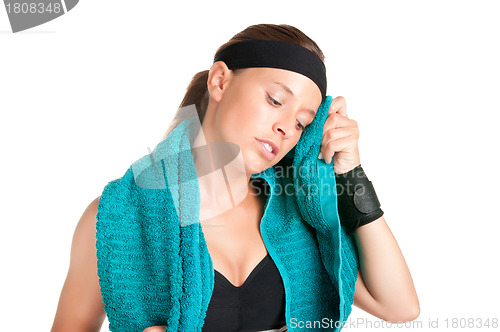 Image of Woman Resting After Workout