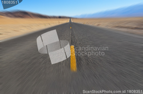 Image of Road in Death Valley with motion blur