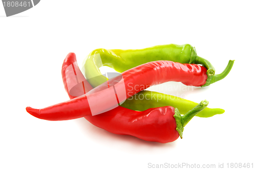 Image of Burning red and green peppers.