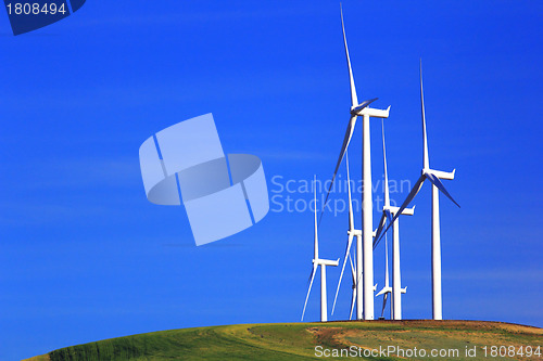 Image of Wind Turbines on Hill