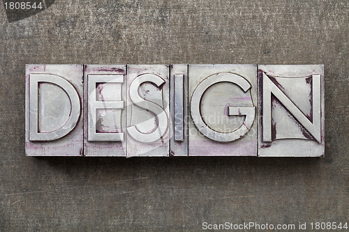 Image of design word in metal type