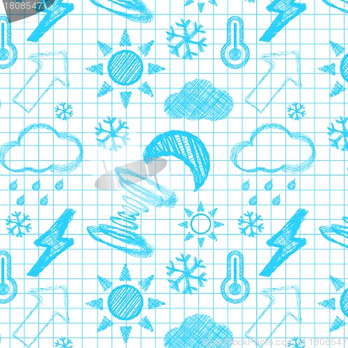 Image of Weather hand drawn seamless pattern.