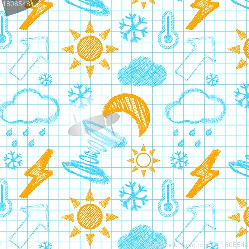 Image of Weather hand drawn seamless pattern.