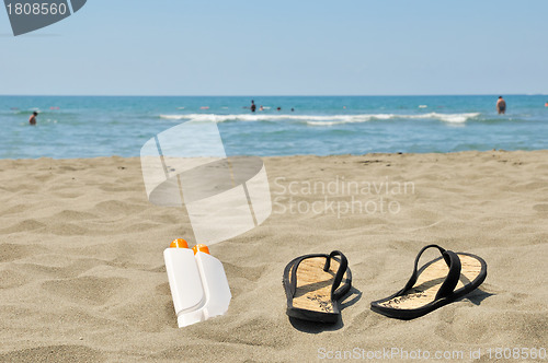 Image of Slippers on beach