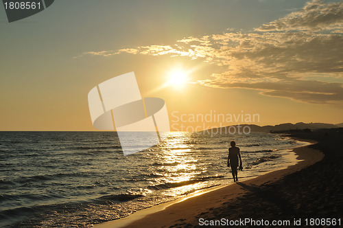 Image of Sunset on beach