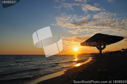 Image of Sunset on beach