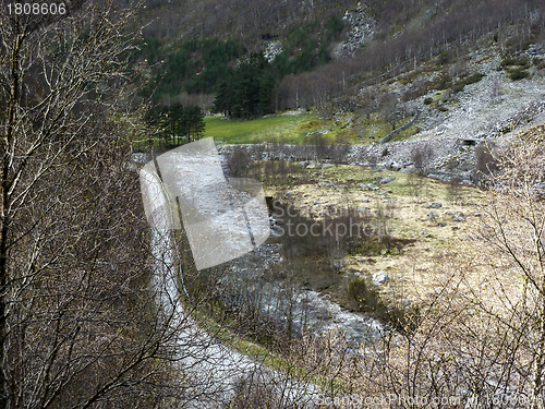 Image of small river in rural landscape - norway, europe