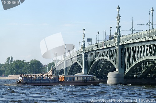 Image of Boat under Troitsky Bridge 