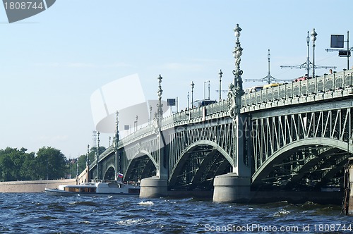Image of Boat under Troitsky Bridge 