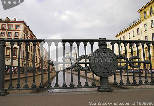 Image of River Channel and Bridge Railings