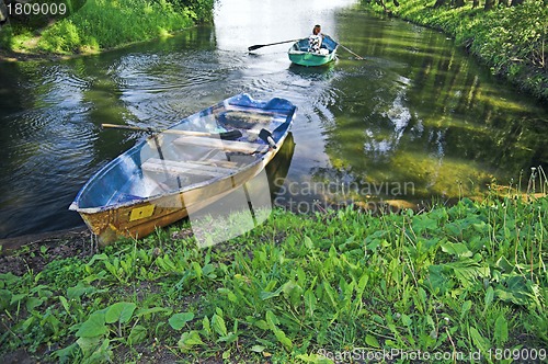 Image of Boat at lake shore