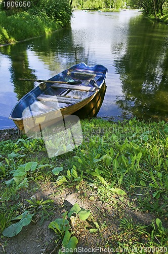 Image of Boat at lake shore