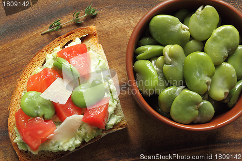 Image of Sandwich  with broad bean