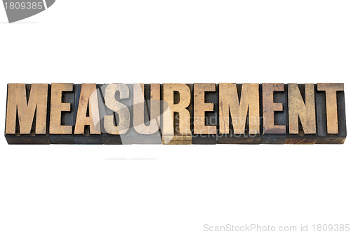 Image of measurement word in wood type