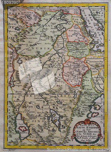 Image of Original antique east Africa map.