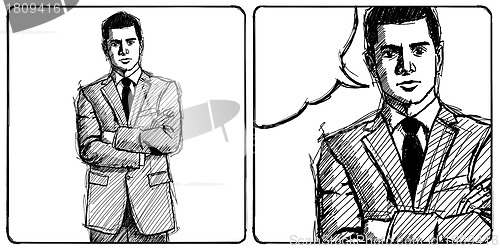 Image of Sketch Man Businessman In Suit