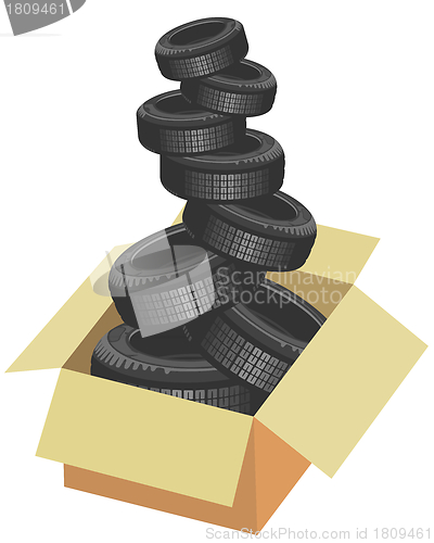 Image of Brand new tires in a box