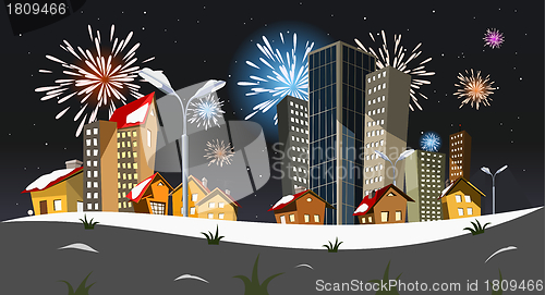 Image of Vector city - New year
