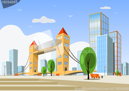 Image of Abstract vector city - summer