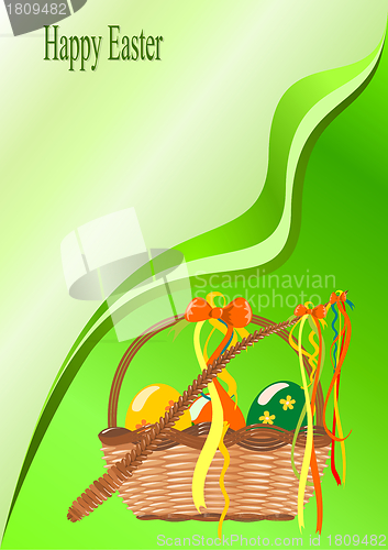 Image of Basket with easter eggs