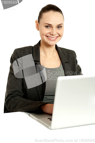 Image of Business professional operating laptop