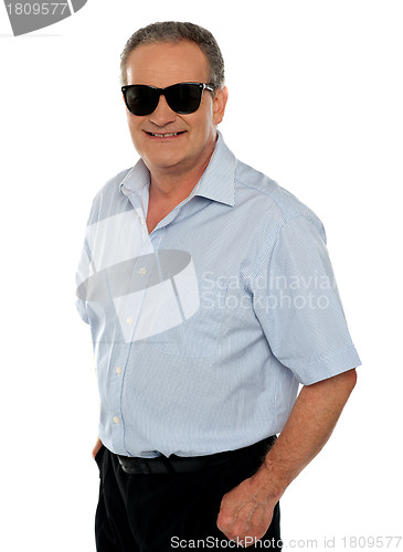 Image of Stylish portrait of casual aged male model