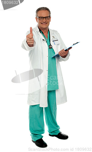 Image of Thumbs up from senior medical professional
