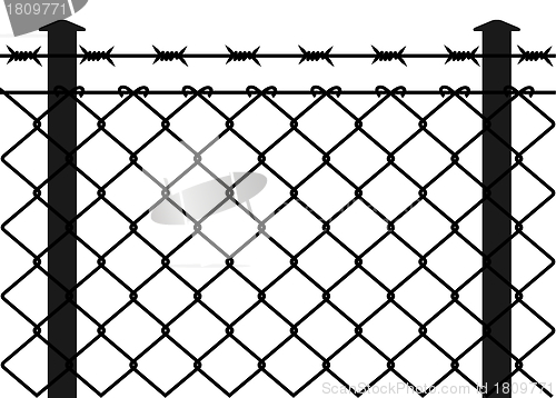 Image of Wire fence with barbed wires