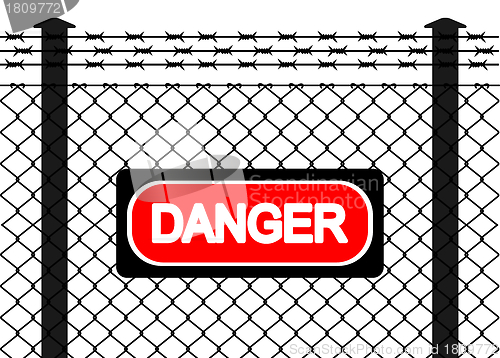 Image of Wire fence with barbed wires
