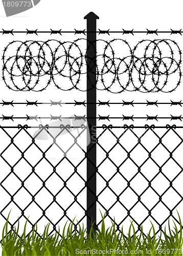 Image of Wire fence with barbed wires