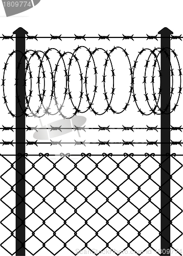 Image of Wire fence with barbed wires