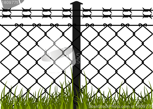 Image of Wire fence with barbed wires