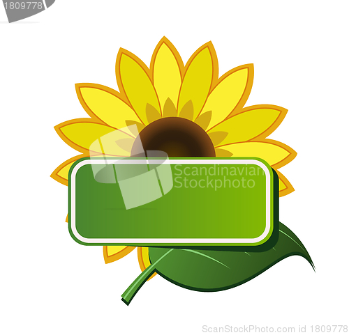 Image of Vector sticker and sunflower