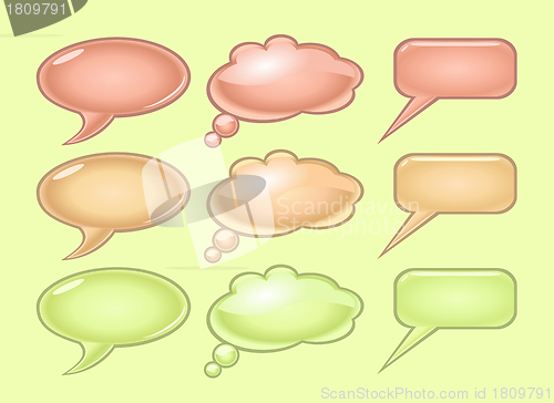 Image of Pastel color speech bubbles