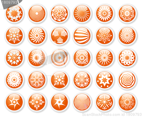 Image of Abstract symbols, orange stickers