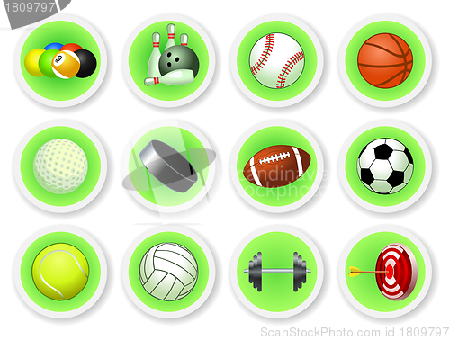 Image of  Sport balls icon set