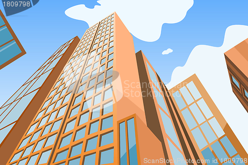 Image of High skyscrapers on a background of the blue sky